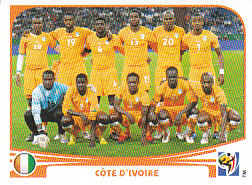Team Photo Cote D'Ivoire samolepka Panini World Cup 2010 #524
